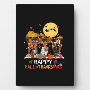 Basset Hound Frohes Hallothanksmas Halloween Ernte Fotoplatte