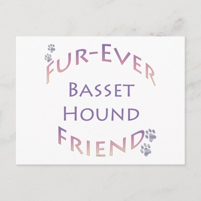 Basset Hound Furever Postkarte (Vorderseite)