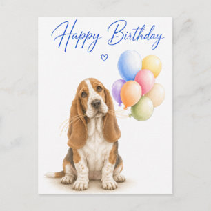 Basset Hound Geburtstag Postkarte