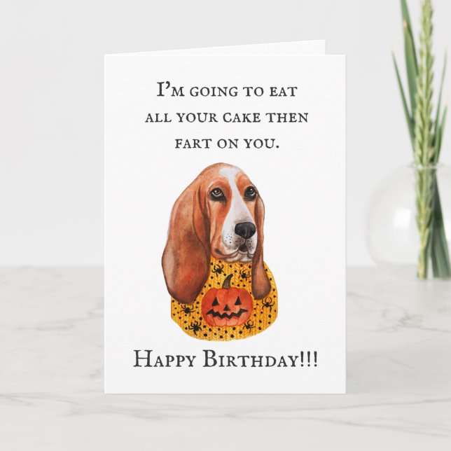 Basset Hound Geburtstagskarte Karte (Vorderseite)