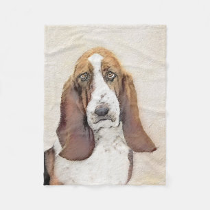 Basset Hound-Gemälde - Süße originelle Hundekunst Fleecedecke