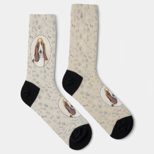 Basset Hound-Gemälde - Süße originelle Hundekunst Socken