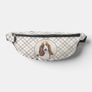 Basset Hound Gemälde Tri Dreifarbig Süßer Hund Kun Bauchtasche