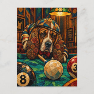 Basset Hound, geometrisches Mosaik Postkarte