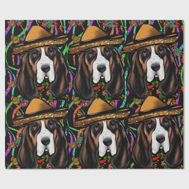 BASSET HOUND GESCHENKPAPIER (Flach)
