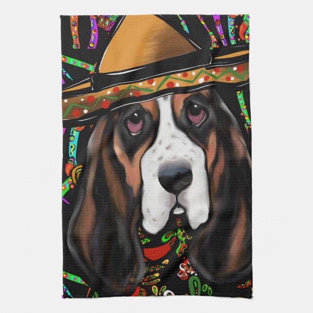 BASSET HOUND GESCHIRRTUCH (Vertikal)