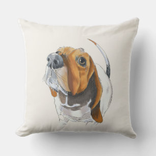 Basset Hound Gesicht Niedlich und liebenswert Lie Kissen