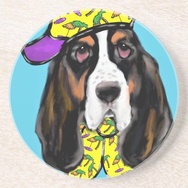Basset Hound Getränkeuntersetzer (Vorne)