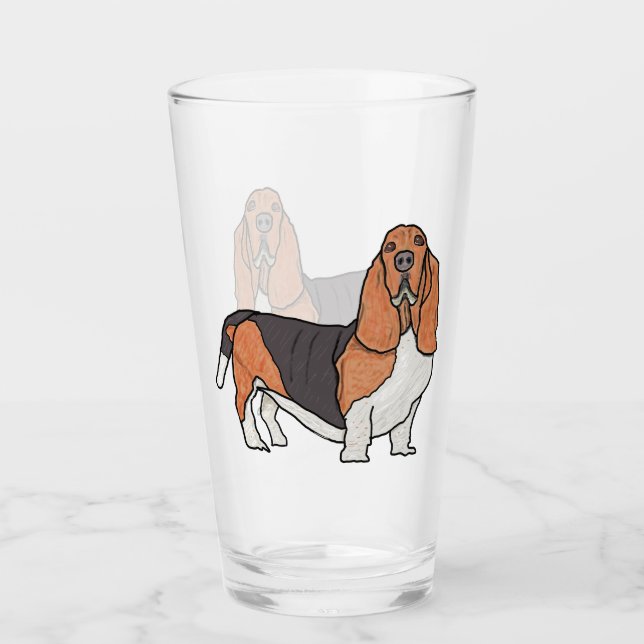 Basset Hound Glas (Vorderseite)