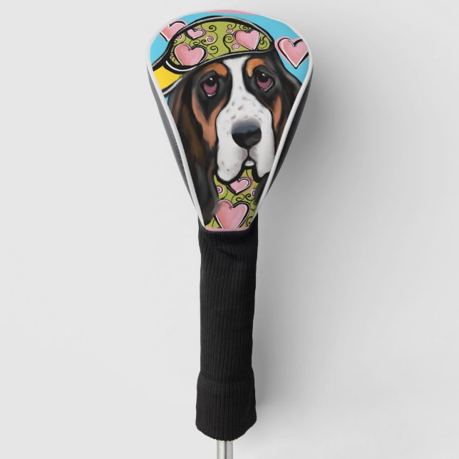 Basset Hound Golf Headcover (Vorderseite)