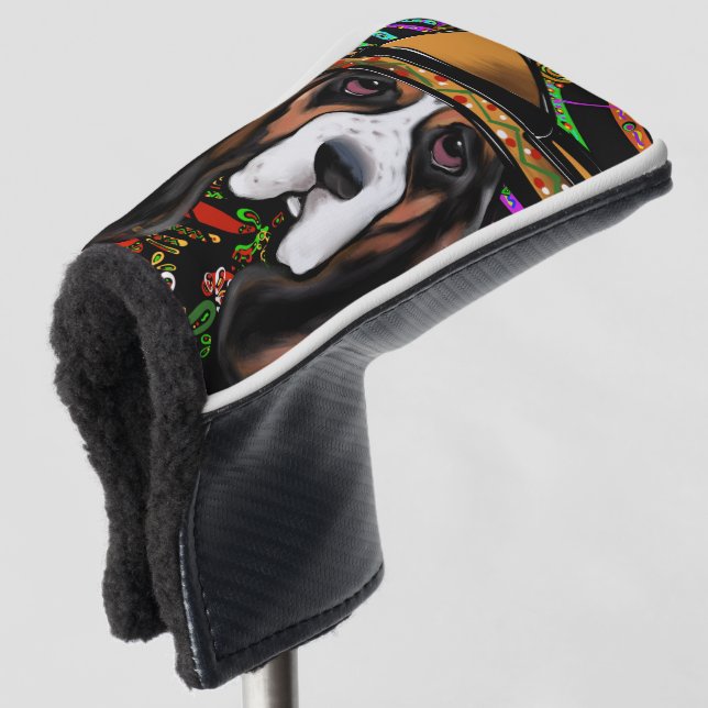 BASSET HOUND GOLF HEADCOVER (3/4 Vorderseite)