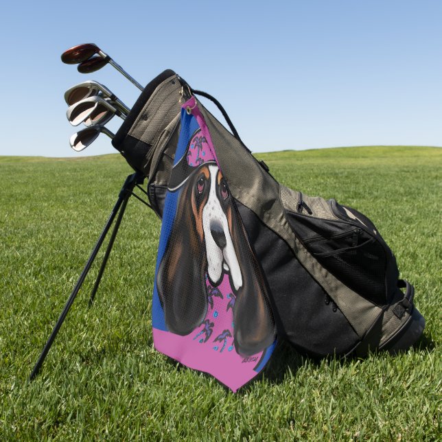 Basset Hound Golfhandtuch (Gras)