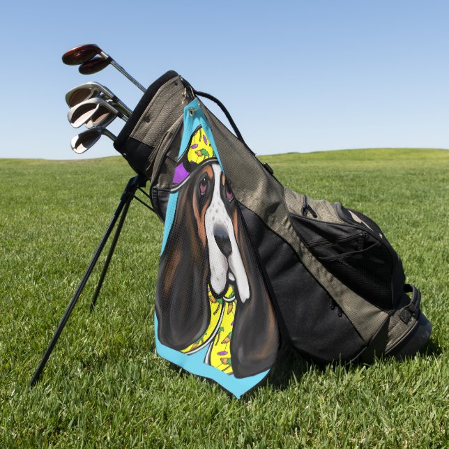 Basset Hound Golfhandtuch (Gras)