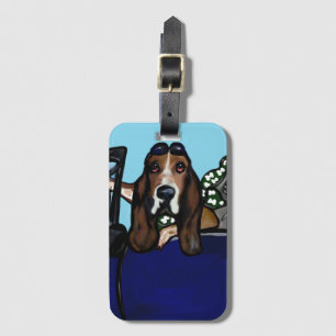 BASSET HOUND-GOLFSPIELER GEPÄCKANHÄNGER