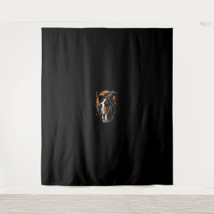 Basset Hound Halloween Dog Wizard Hat Funny Hexe Wandteppich
