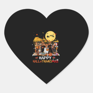 Basset Hound Happy Hallothanksmas Halloween Danke Herz-Aufkleber