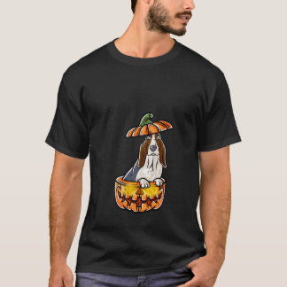 Basset Hound Happy Halloween Pumpkin Dog V Neck T T-Shirt