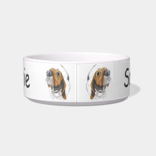 Basset Hound Happy Lächeln Hund Personalisiert Napf