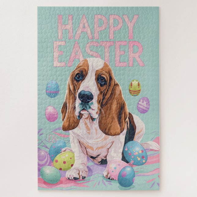 Basset Hound Happy Oaster (Vertikal)