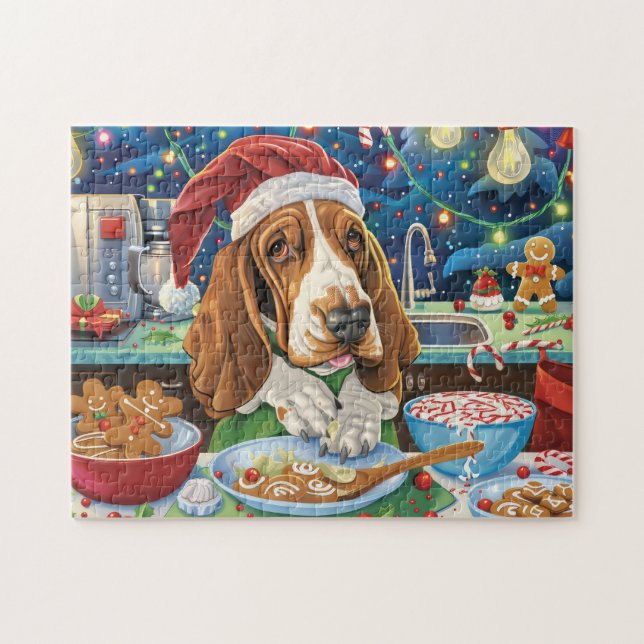 Basset Hound Holiday Baking: Festliche Weihnachten (Horizontal)