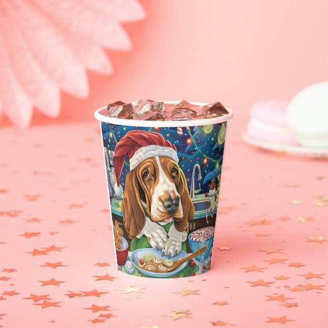 Basset Hound Holiday Baking: Festliche Weihnachten Pappbecher (Insitu)