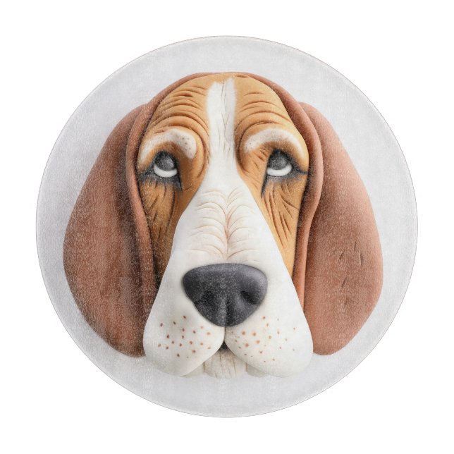 Basset Hound Hund 3D Inspiriert Schneidebrett (Vorderseite)