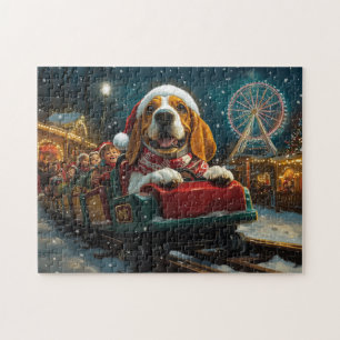 Basset Hound Hund Achterbahn Weihnachten