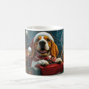Basset Hound Hund Achterbahn Weihnachten Kaffeetasse