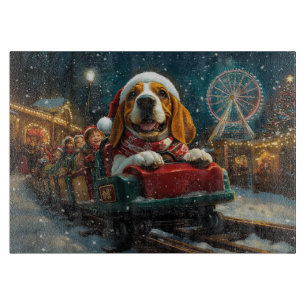 Basset Hound Hund Achterbahn Weihnachten Schneidebrett