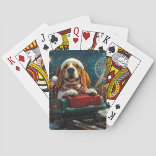 Basset Hound Hund Achterbahn Weihnachten Spielkarten