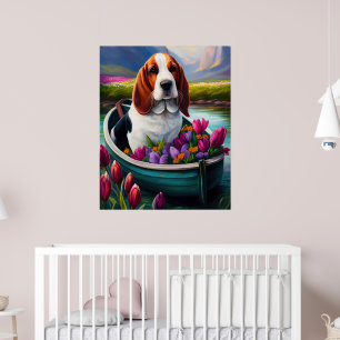 Basset Hound Hund auf einem Paddel: Ein landschaft Poster