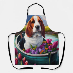 Basset Hound Hund auf einem Paddel: Ein landschaft Schürze