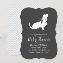Basset Hound Hund Baby Duschgeschlecht neutral Einladung