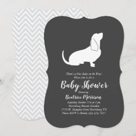 Basset Hound Hund Baby Duschgeschlecht neutral Einladung