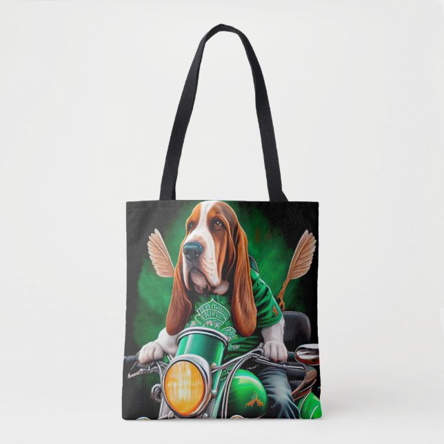 Basset Hound Hund Fahrrad St. Patrick's Day Tasche (Vorderseite)