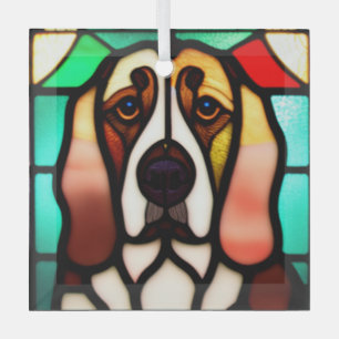 Basset Hound Hund "Festes Glas" Ornament Aus Glas