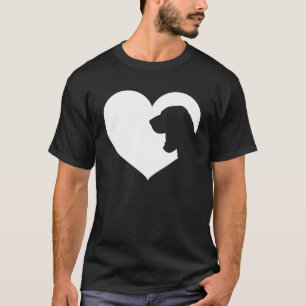 Basset Hound Hund Herz-Silhouette - Basset Hound T-Shirt