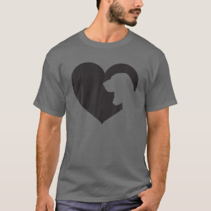 Basset Hound Hund Herz-Silhouette - Basset Hound T-Shirt
