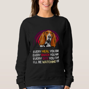 Basset Hound Hund Ich werde dich beobachten Vater Sweatshirt