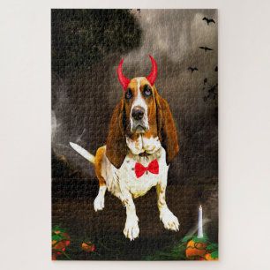 Basset Hound Hund in Halloween Kostüm