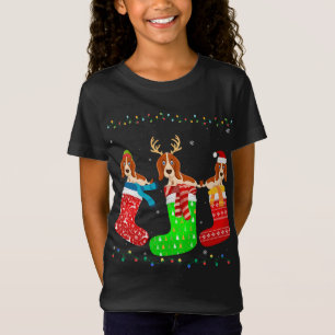 Basset Hound Hund in Xmas Socken Funny Ugly Sweate T-Shirt