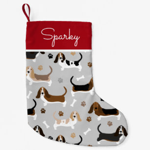 Basset Hound Hund Individuelle Name Kleiner Weihnachtsstrumpf