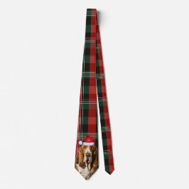 Basset Hound Hund Lover Red Green Kariert Weihnach Krawatte