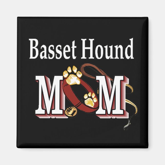 Basset Hound Hund MAMA Magnet (Vorne)
