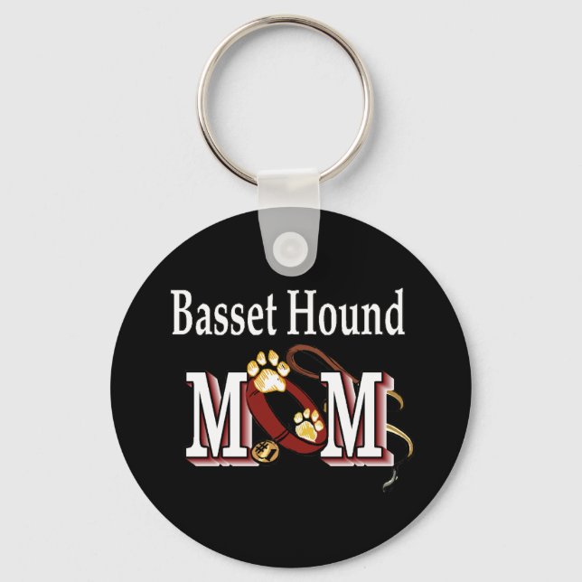 Basset Hound Hund MAMA Schlüsselanhänger (Vorderseite)