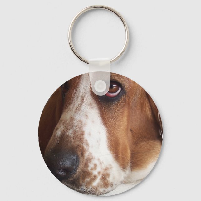 Basset Hound Hund Schlüsselanhänger (Vorderseite)