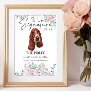 Basset Hound Hund Signature Drink Signature Poster