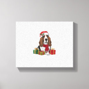 Basset Hound Hund Weihnachten Party Santa Dog Love Leinwanddruck