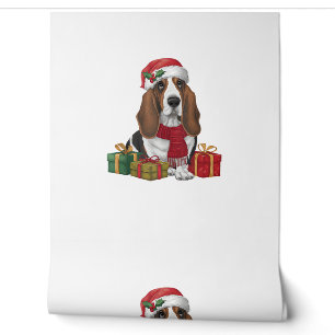 Basset Hound Hund Weihnachten Party Santa Dog Love Tapete