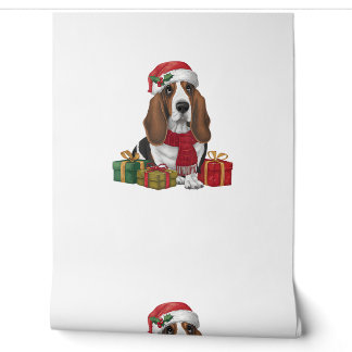 Basset Hound Hund Weihnachten Party Santa Dog Love Tapete